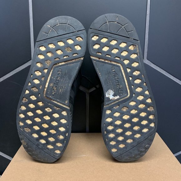~Used W/O Box! Adidas NMD R1 Triple Black Reflective Running  Sneakers Size 10 - Picture 5 of 6